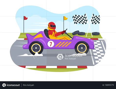 Racing Game Illustration Free Download Sports And Games Illustrations