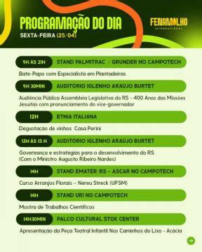 Fenamilho 2025 Programação - Programação Intensa Marca Sexta-Feira na Fenamilho com Debates, Cultura ...