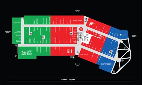 Center Map For Merrimack Premium Outlets® - A Shopping Center In ...