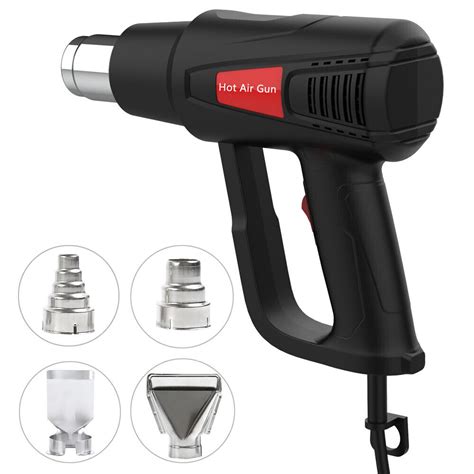 2500W Heat Gun Hot Air Gun Adjustable Temperature LCD Display 4 Nozzles Tool EBay