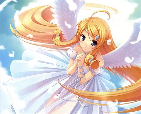 Angel Pretty Dress Blond Bonito Adorable Wing Sweet Nice Anime