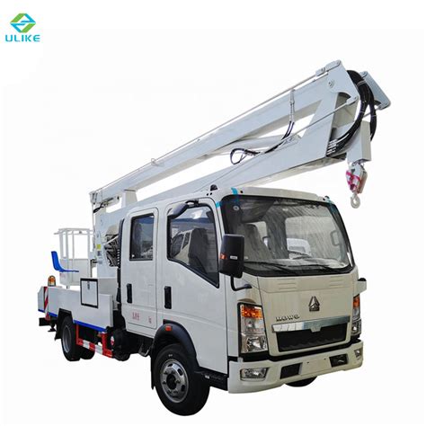 China HOWO 18m Hydraulic Telescopic Bucket Boom Truck High Altitude