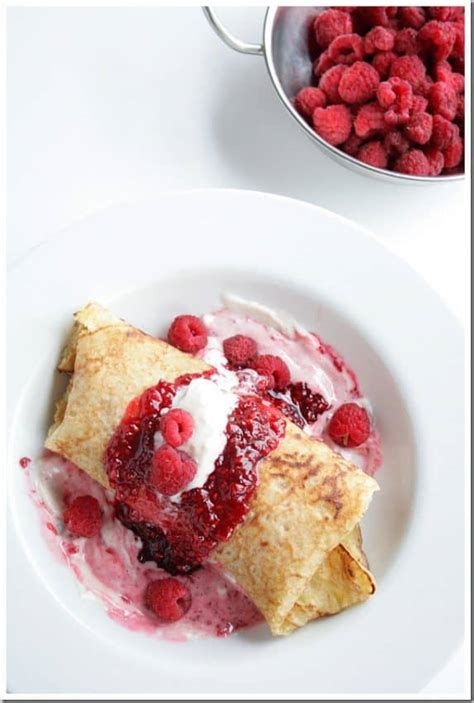 Raspberry And Mascarpone Ice Cream Stuffed Crepesand A Giveaway Doughmesstic