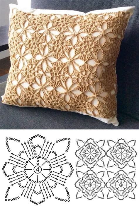 Grafico De Almofada De Croche Quadrada - Lindas almofadas em crochê com gráfico parte 1 ⋆ De Frente Para O Mar