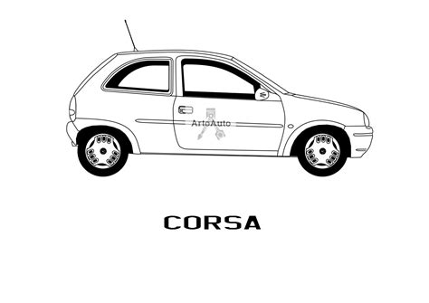 VAUXHALL CORSA Outline Vector SVG Pdf Png Etsy México