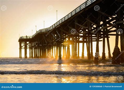 california sunset  pacific beach stock photo image  pier sand