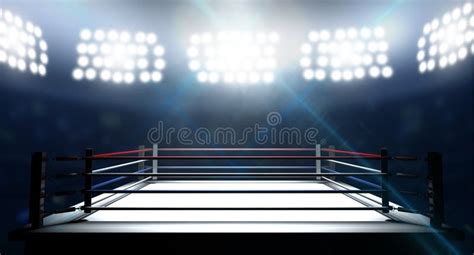 Boxe Ring in Arena photo stock Image du spotlit éclairé 49740460