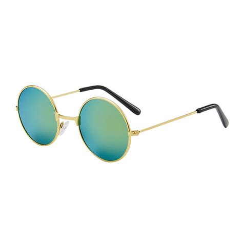 Classic Vintage Metal Round Shape Frame Colored Lenses Sunglasses