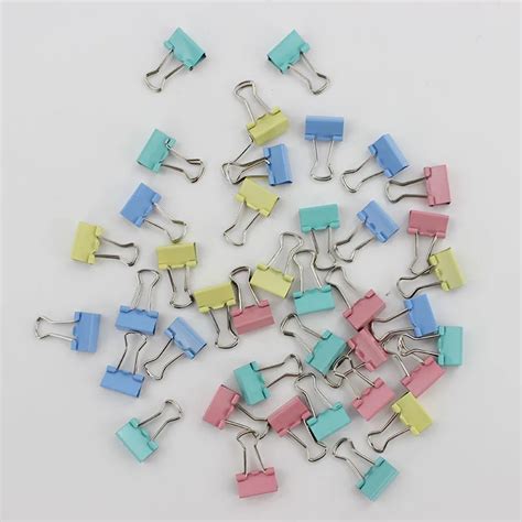 60 pçs lote 15mm colorido metal binder clips clipe de papel artigos de