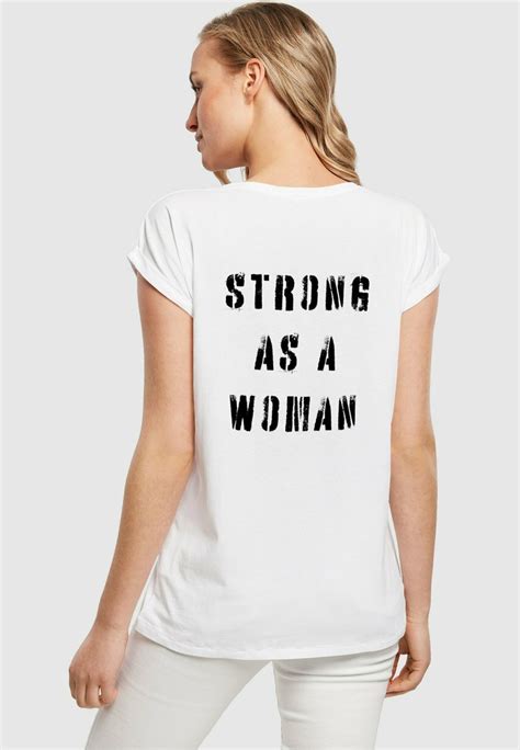 Merchcode Wd Strong As A Extended Shoulder T Shirt Print White