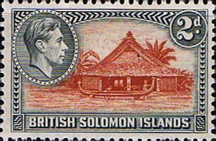 British Solomon Islands 1939 SG 63 Canoe House Fine Mint Stamp