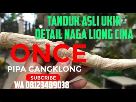 Jualan Online Pipa Cangklong Tanduk Asli Alami Ukir Naga Liong Cina