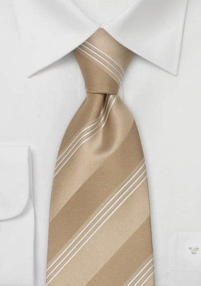 Modern Tan And White Striped Silk Tie Bows N