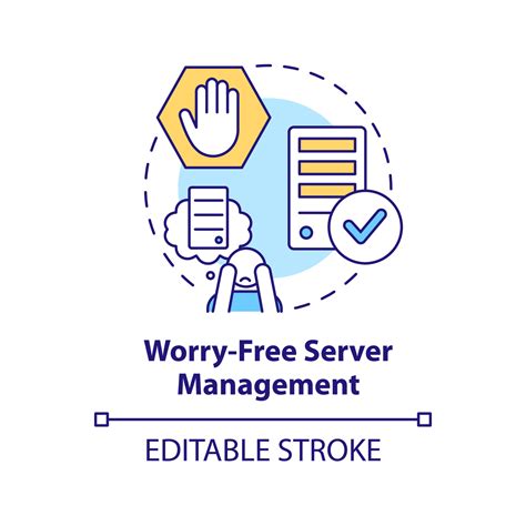 Worry free server management concept icon. Provide users services
