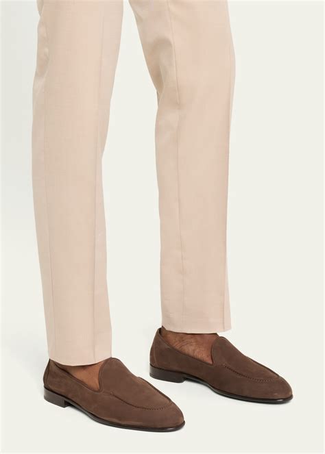 Brioni Men's Appia Nubuck Venetian Loafers - Bergdorf Goodman