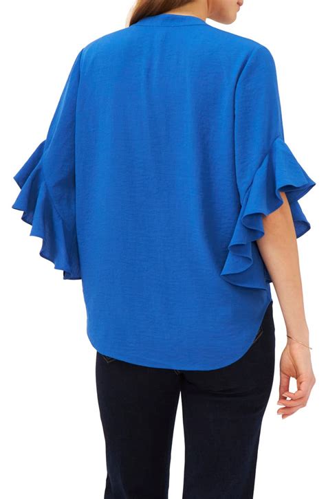 Vince Camuto Ruffle Sleeve Split Neck Blouse Nordstrom