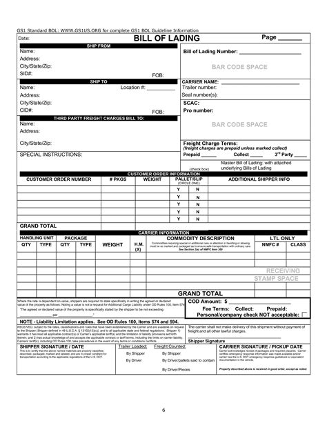 Contoh Dokumen Bill Of Lading