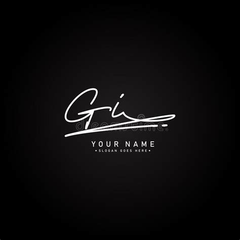 Gi Initial Letter Signature Logo Template Handwritten Vector Logo