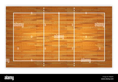 An Illustration Of An Aerial View Of A Hardwood Volleyball Court