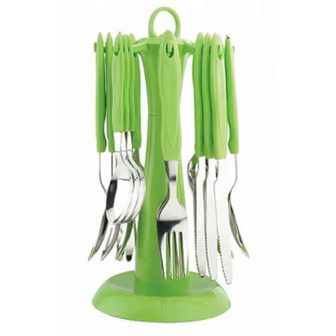 Material Stainless Steel Elegante 24 Pcs Signature Green Cutlery Set