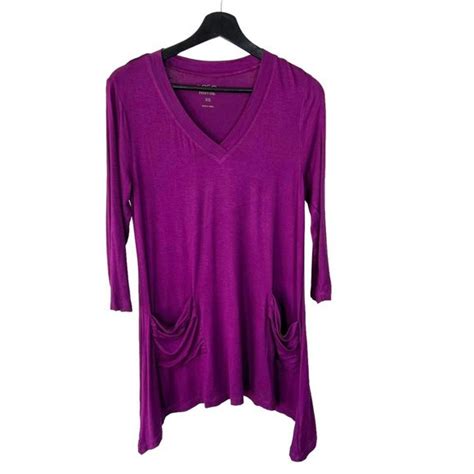 Logo By Lori Goldstein Tops Logo Lori Goldstein Purple V Neck Long