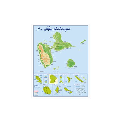 Carte Murale Guadeloupe Bouchut Papeterie