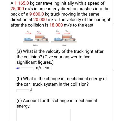 Solved A 1 165 0 Kg Car Traveling Initially With A Speed Of Chegg