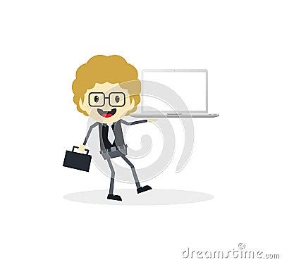 Business Presentation Cartoon Character Vector Illustration ...