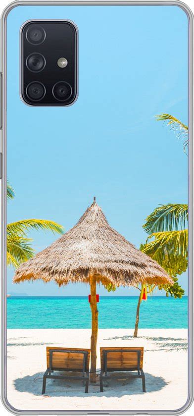 Samsung Galaxy A Hoesje Strand Parasol Palmboom Siliconen