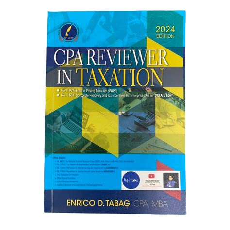 CPA Reviewer In Taxation 2024 Edition By Enrico Tabag Shopee