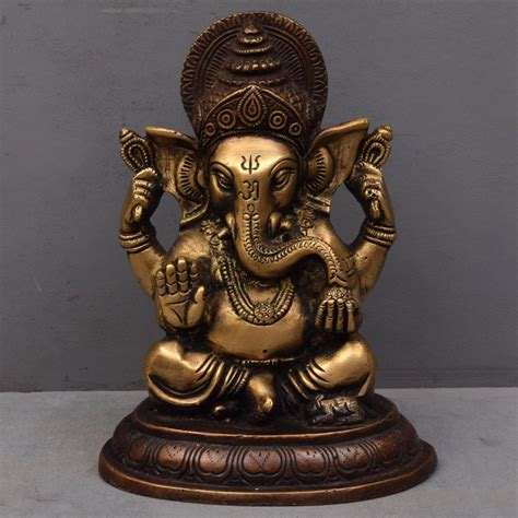 Brass Ganesha Idol Antique Finish