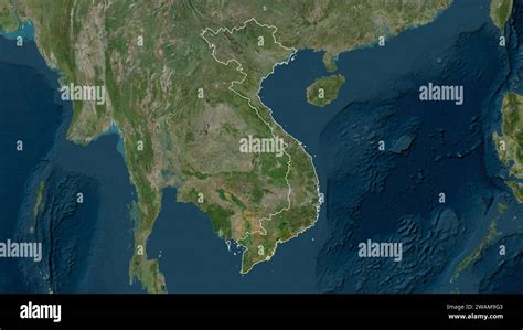 Vietnam Outlined On A High Resolution Satellite Map Stock Photo Alamy