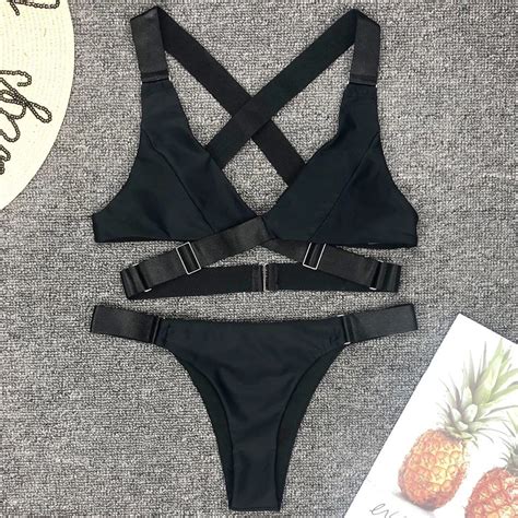 Neue Sexy Bandeau Bikini Einstellen Schnalle Badeanzug Frauen