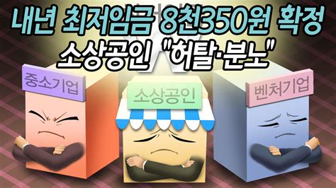 영상 내년 최저임금 8천350원 확정소상공인 허탈·분노 연합뉴스