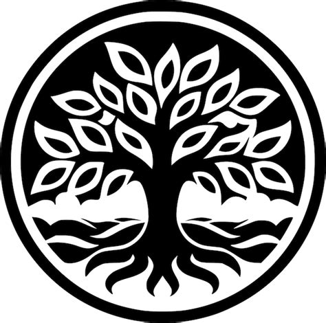 Premium Vector Tree Of Life Black And White Vector Illustration