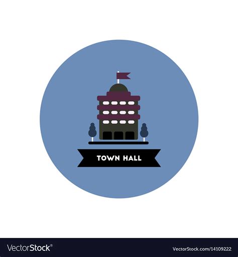 Stylish Icon In Color Circle Building Town Hall Vector Image