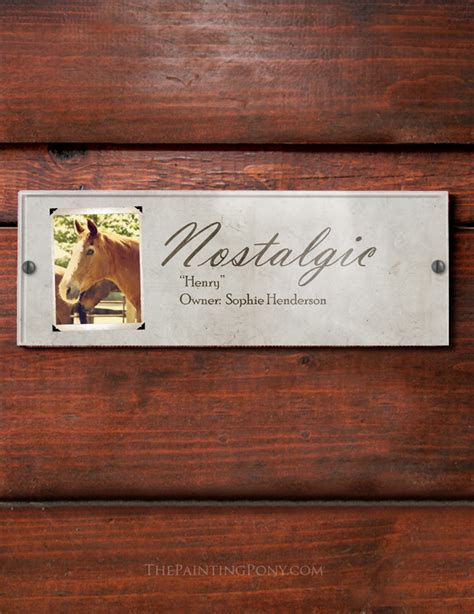 Vintage Photo Acrylic Horse Stall Name Plate The Painting Pony