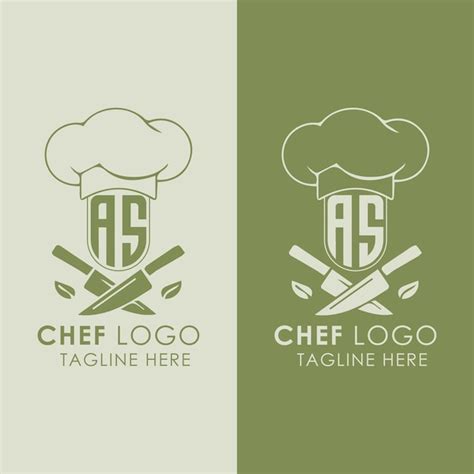 Monograma inicial as para el logotipo de cocina del chef con diseño de