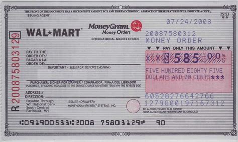 Money Order Sample