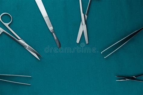 Basic Surgical Instrument Scalpel Forceps Tweezers Scissors Spread On