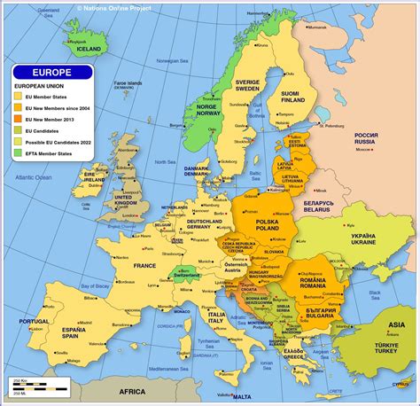 Mapa imprimível da Europa gratuito e em alta qualidade