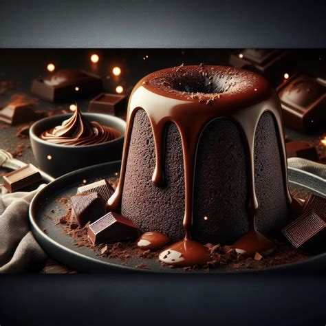 Premium Photo Molten Chocolate Cake Delight Dive Into Decadence Divine Brownie Indulgence