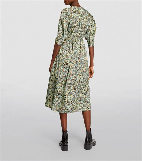 Sandro Floral Print Midi Dress Harrods Us