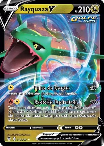 Carta Pok Mon Rayquaza V Lend Rio C Us Em Evolu O Mercadolivre