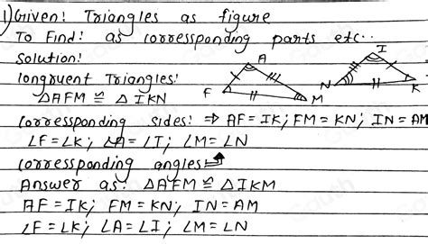 Solved Rgruent Angles In These Figures Are Similarly Marked Determine The Two Congr 1 S