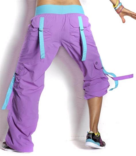 Zumba Stellar Orchid Cargo Pants Converts To Capri Dance Fitness Rare