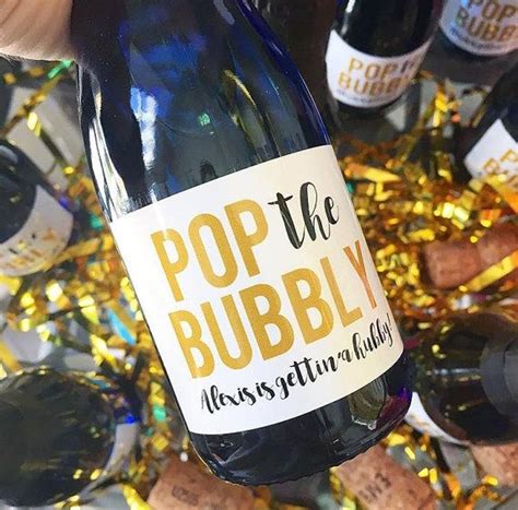 Pop The Bubbly She S Gettin A Hubby Mini Champagne Labels Etsy Mini Champagne Labels Mini