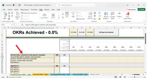 Goal Setting Excel Template