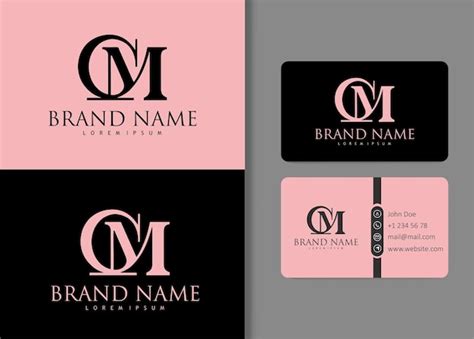 Premium Vector C And M Letters Logo Design And Business Card Template