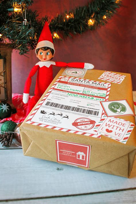 Elf On The Shelf Arrival Printable Shipping Label